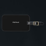 Svart, helt enkelt svart mall, anpassa bagagebricka<br><div class="desc">Svart,  svart mall,  redo för dig att anpassa,  vit text.</div>