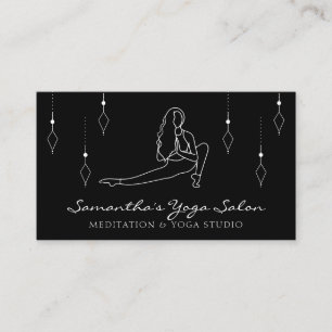 Svart Hemlig Geometri Yoga Pilates Fitness Gym Visitkort
