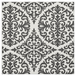 Svart Heritage Damask Tyg