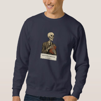 Svart herr-skelettgrafisk crewneck-sweatshirt lång ärmad tröja