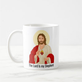 Svart Herren är min Shepherd Jesus illustrerad. Kaffemugg