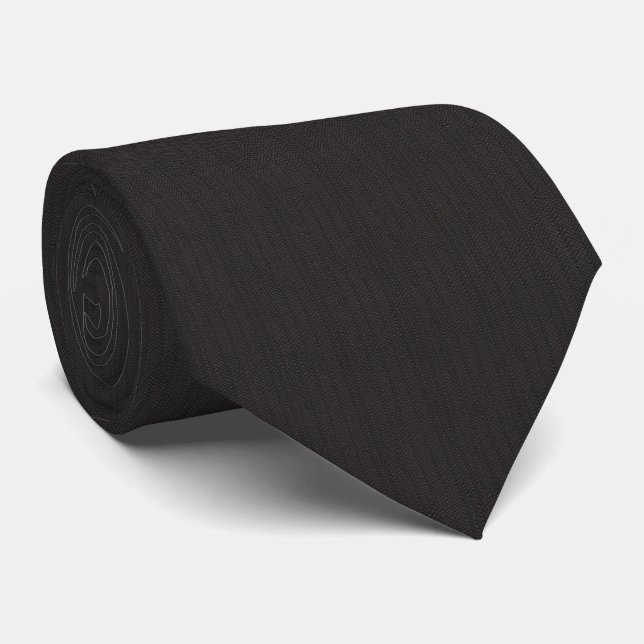 Svart Herringbone Viskning Slips (Rullad)