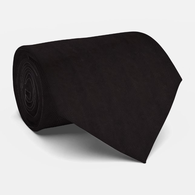Svart Herringbone Whisper Ultra-subtil tonal  Slips (Rullad)