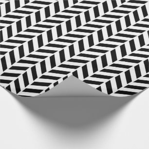 Svart Herringbonetryck Presentpapper