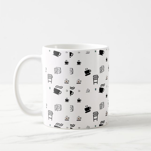 Svart het kaffekopp latte Takeaway-illustrationer (Vänster)