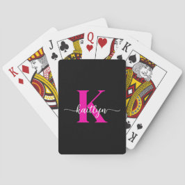Svart het rosa monogram casinokort