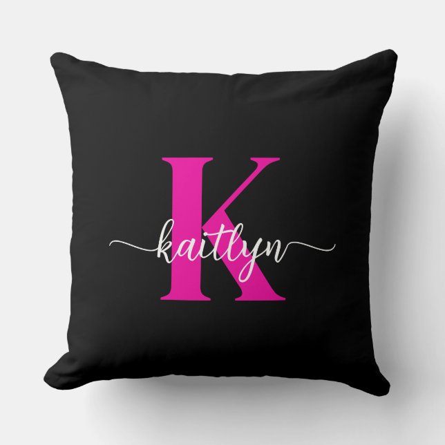 Svart het rosa monogram kudde (Framsida)