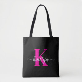 Svart het rosa monogram tygkasse