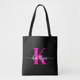 Svart het rosa monogram tygkasse