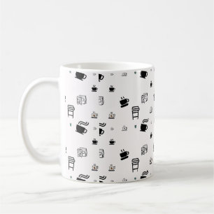 Svart Hett Kaffe Kopp latte Takeaway-illustratione