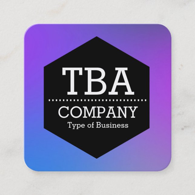 Svart hexagon - Mjuk övertoning Fyrkantigt Visitkort (Framsida)