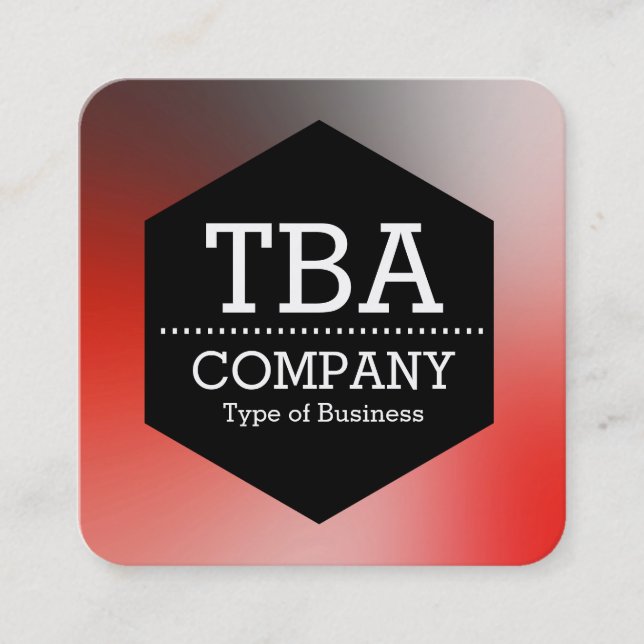 Svart hexagon - Mjuk övertoning Fyrkantigt Visitkort (Framsida)