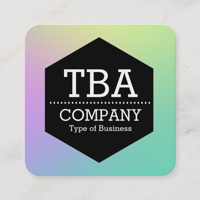Svart hexagon - Mjuk övertoning Fyrkantigt Visitkort (Framsida)