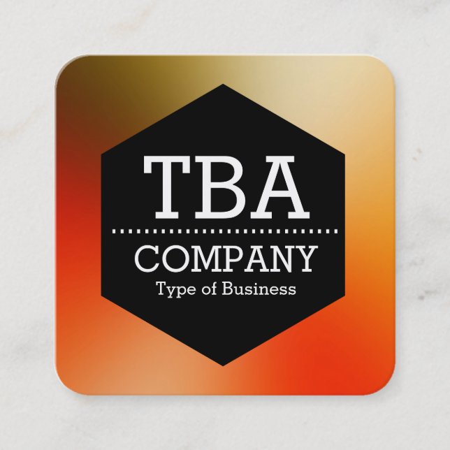 Svart hexagon - Mjuk övertoning Fyrkantigt Visitkort (Framsida)