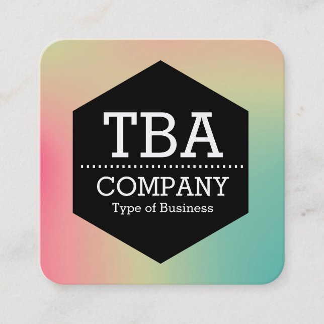 Svart hexagon - Mjuk övertoningsruta - Affärskort Fyrkantigt Visitkort (Framsida)