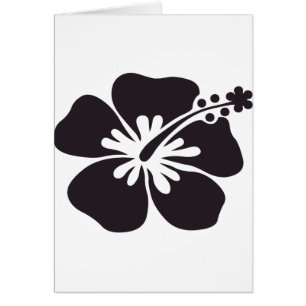 svart hibiskusblomma hälsningskort