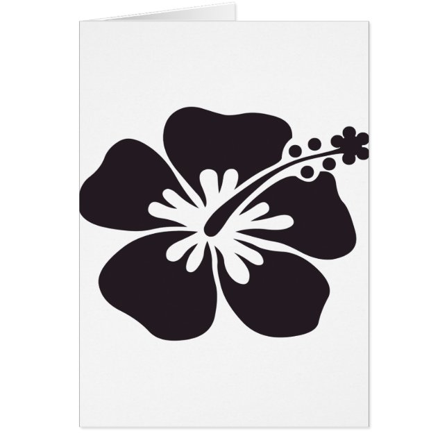 svart hibiskusblomma hälsningskort (Framsidan)