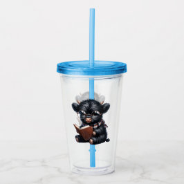 Svart Highlandko som läser en bok Take Away Mugg