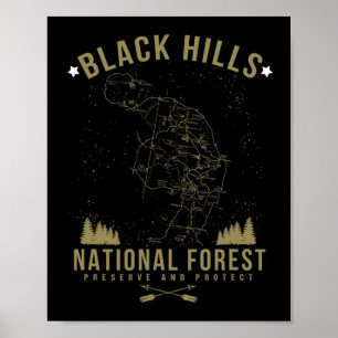 Svart Hill National Forest Tröja South Dakota Hiki Poster