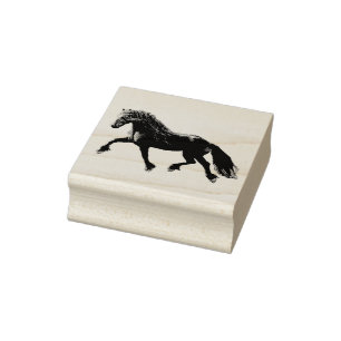 Svart hingst för Friesian, den svart skönheten, Stämpel