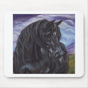 SVART HINGSTHÄST Mousepad Musmatta