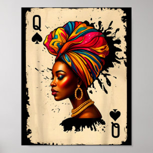 Svart historia afrikansk melanin drottning kort st poster