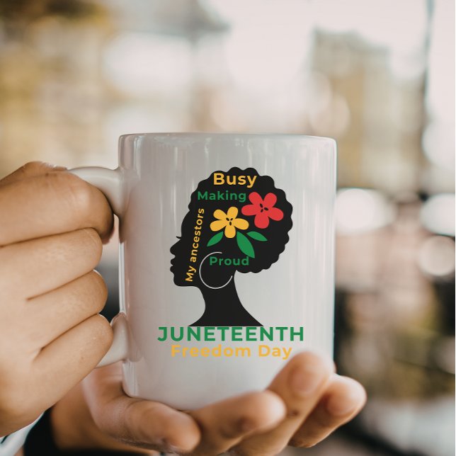 Svart historia afro kvinna Juneteenth estetik  Kaffemugg (Skapare uppladdad)