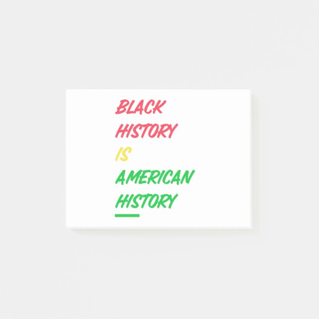 Svart historia är amerikansk historia post-it block (Framsida)