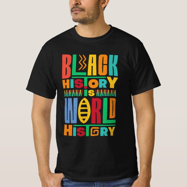 Svart historia är en julklappstext för världshisto t shirt (Framsida)
