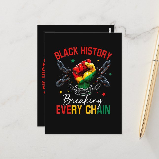 Svart historia bryter varje kedja  vykort (Fram/Back In Situ)