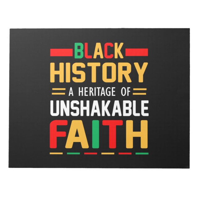 Svart historia ett arv av orubblig tro anteckningsblock (Framsida)