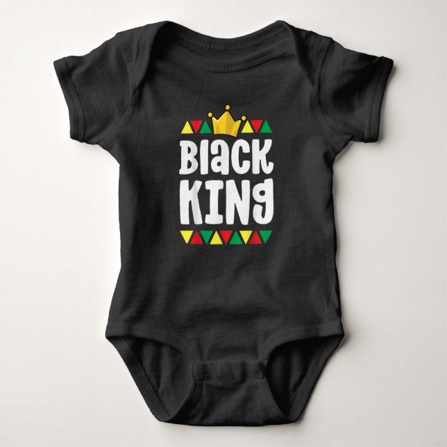 Svart historia för Boys Kids Black Kung African P T Shirt (Framsida)