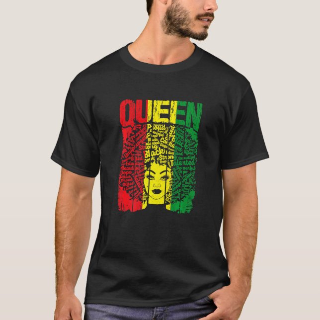 Svart historia för Women African Clothing Queen T Shirt (Framsida)