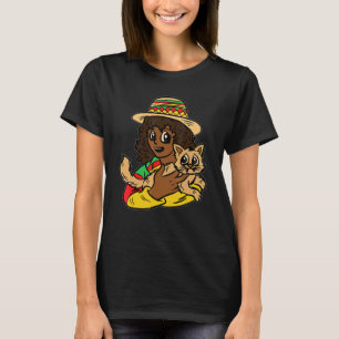 Svart historia månad BLM Melanin Katt Dam Kattunge T Shirt