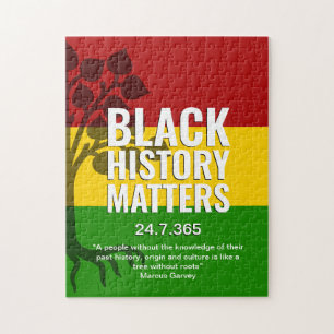 Svart historia Marcus Garvey Quote BHM Pussel