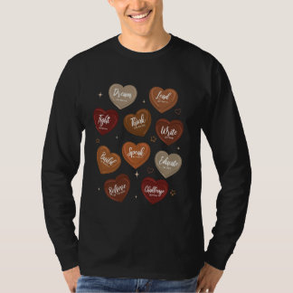 Svart historia med utbildad ledarkonversation Han T Shirt