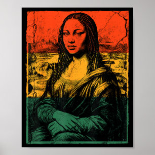 Svart historia Mona Lisa Afro kvinna amerikansk Af Poster