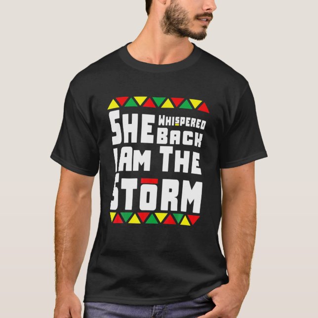 Svart historia Pajamas Afro Hon viskade tillbaka j T Shirt (Framsida)