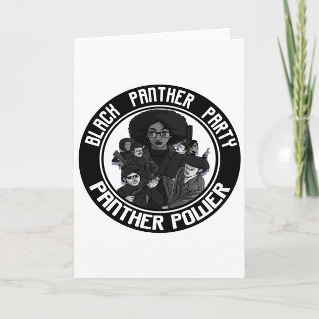 Svart historia Panther Party Afro Medborgerliga rä Kort (Framsida)
