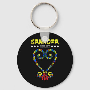 Svart historia Sankofa Heart reflekterar afrikansk Nyckelring