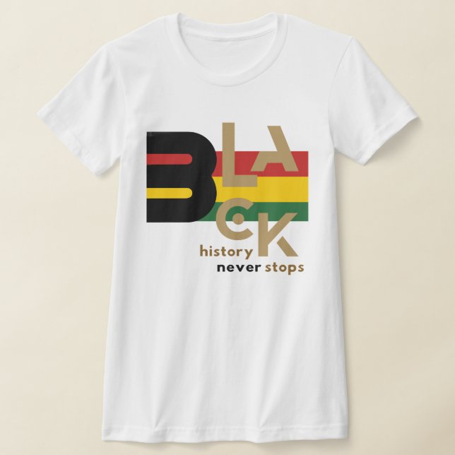 Svart historia slutar aldrig BHM Grafisk T-shirt (Laydown)
