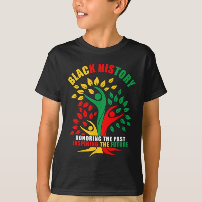 Svart historia som hedrar tidigare inspirerande fr t shirt (Framsida)