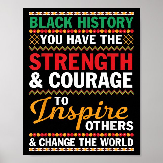 Svart historia Styrka Mod Inspirera andra Chan Poster (Framsidan)