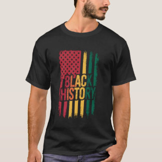 Svart historia USA Flagga Afroamerikansk patriot m T Shirt