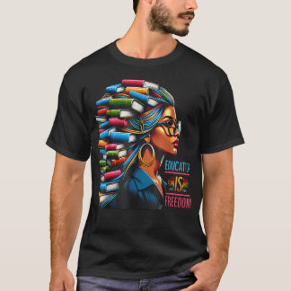 Svart historia utbildning är frihet böcker lärare t shirt