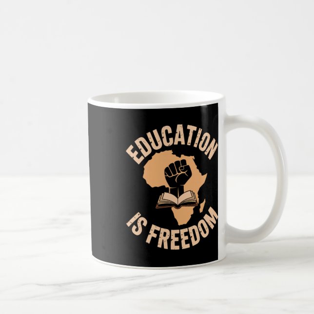 Svart historia utbildning är frihet Böcker Svart h Kaffemugg (Höger)