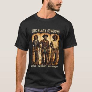 Svart historia Western Cowboys Hyllningskonst T Shirt