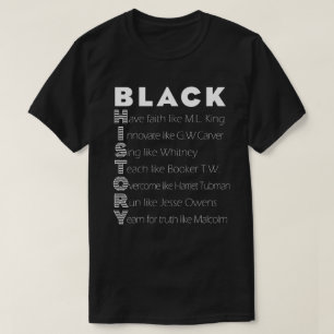 Svart historieakronymT-tröja Tee Shirt