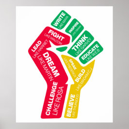 Svart historiehjältes motiveringsfist poster