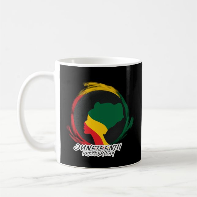 Svart historiekaffe Mugg, 16:e frihetsdagen Kaffemugg (Vänster)